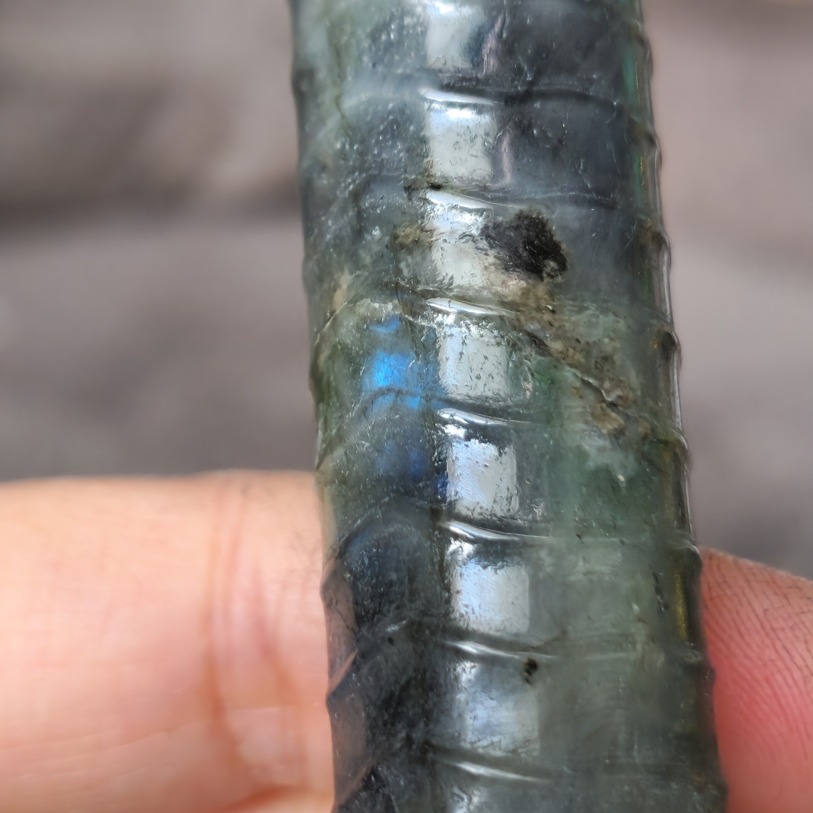 Polished Labradorite Carved Thor Hammer Mjolnir 3.75″ – 212 Grams – USA