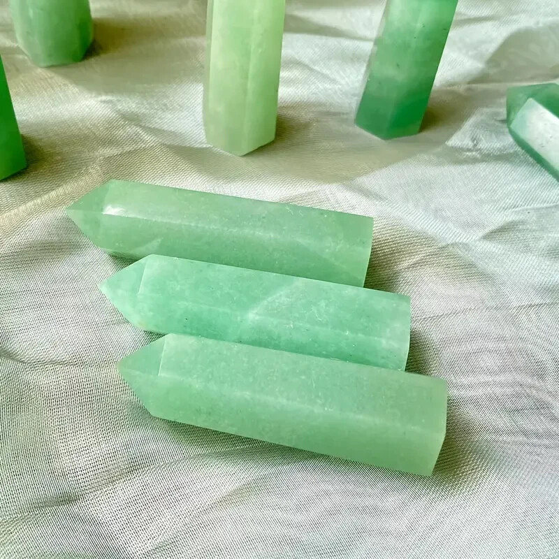 Natural Green Aventurine Tower Point Meditation Obelisk Healing Crystal Mineral
