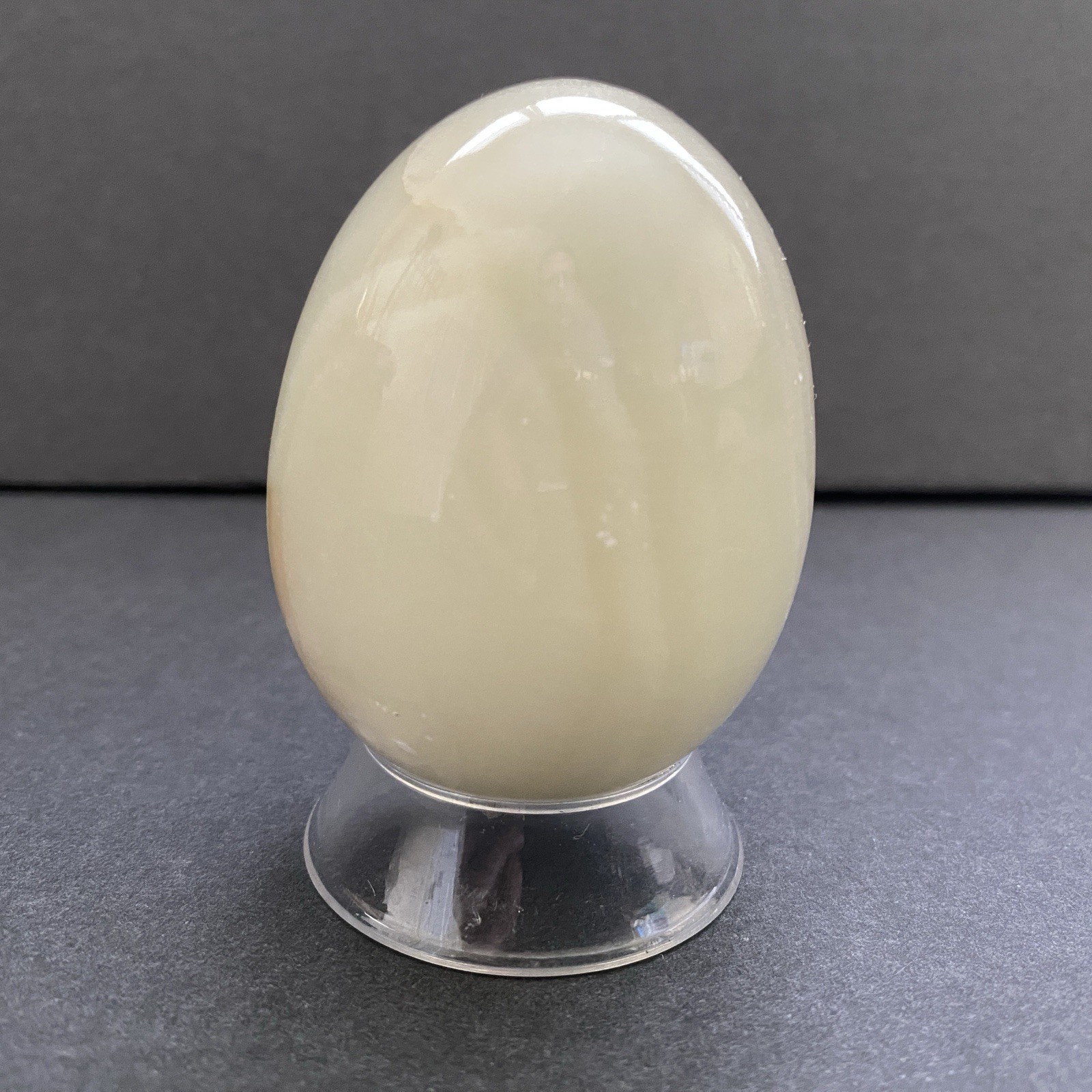 Natural Onyx Stone Egg With Stand Hand Polished Banded Agate Calcite Crystal
