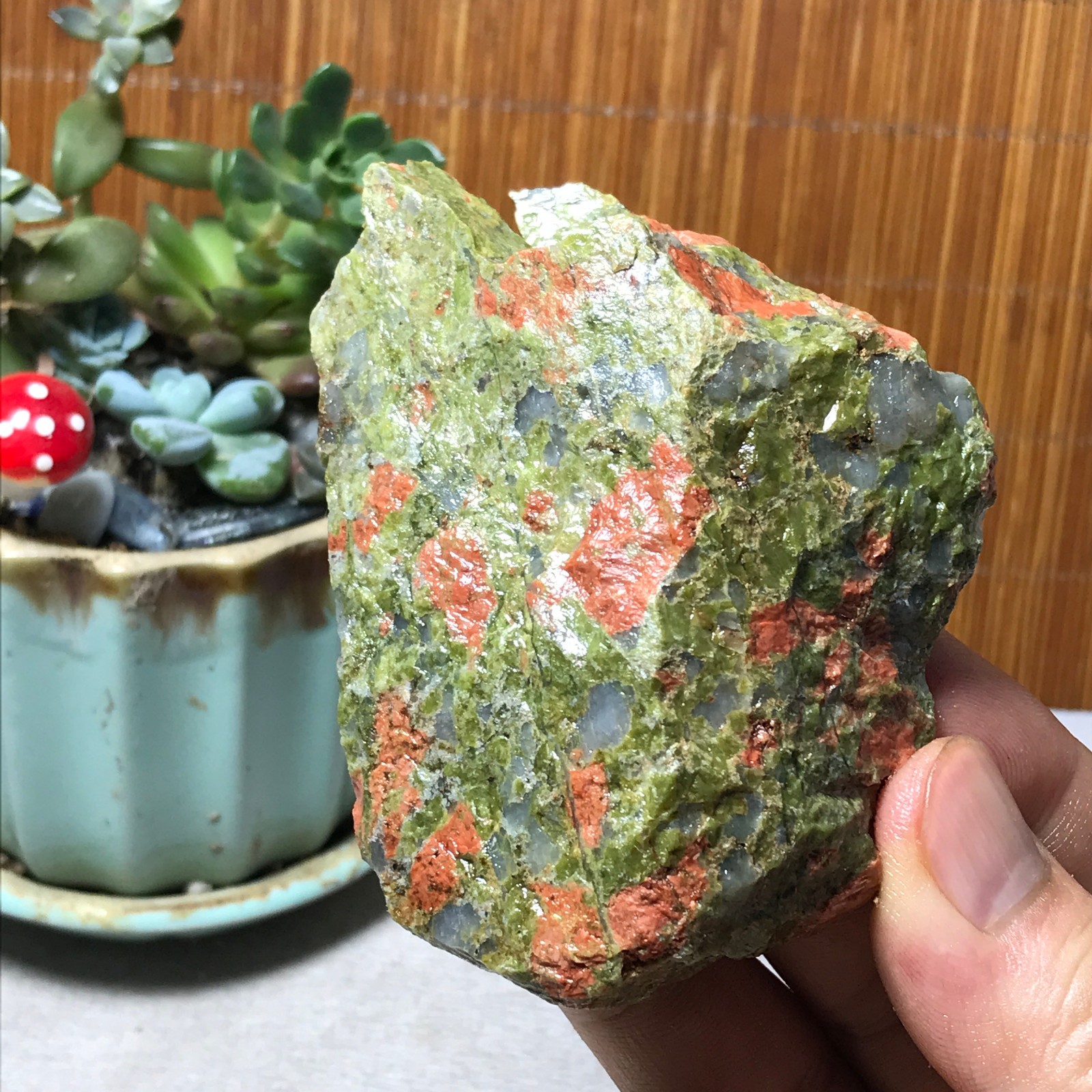 152g Natural Unakite Crystal gemstone Rough Mineral Specimen healing A6364