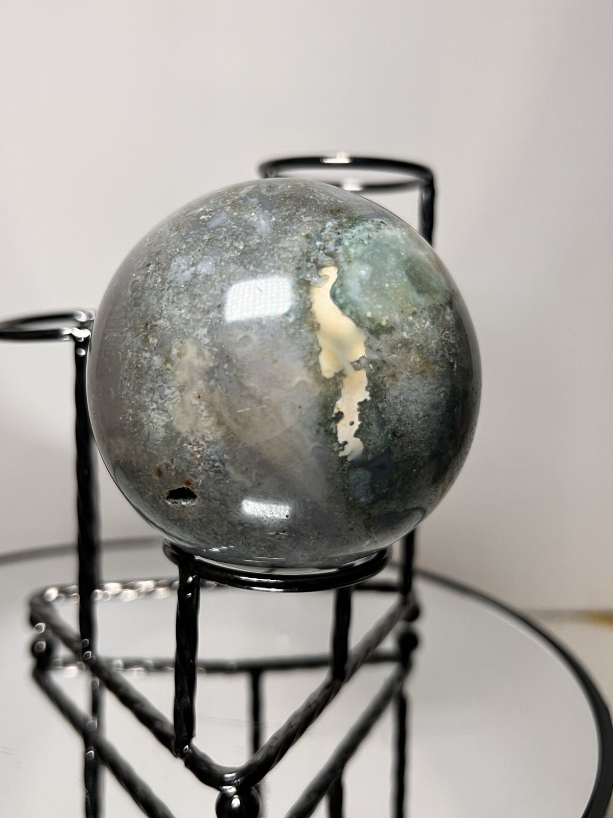 Ocean Jasper 3 Piece Sphere Set with Holder 63mm-67mm -See Pics for Measurements