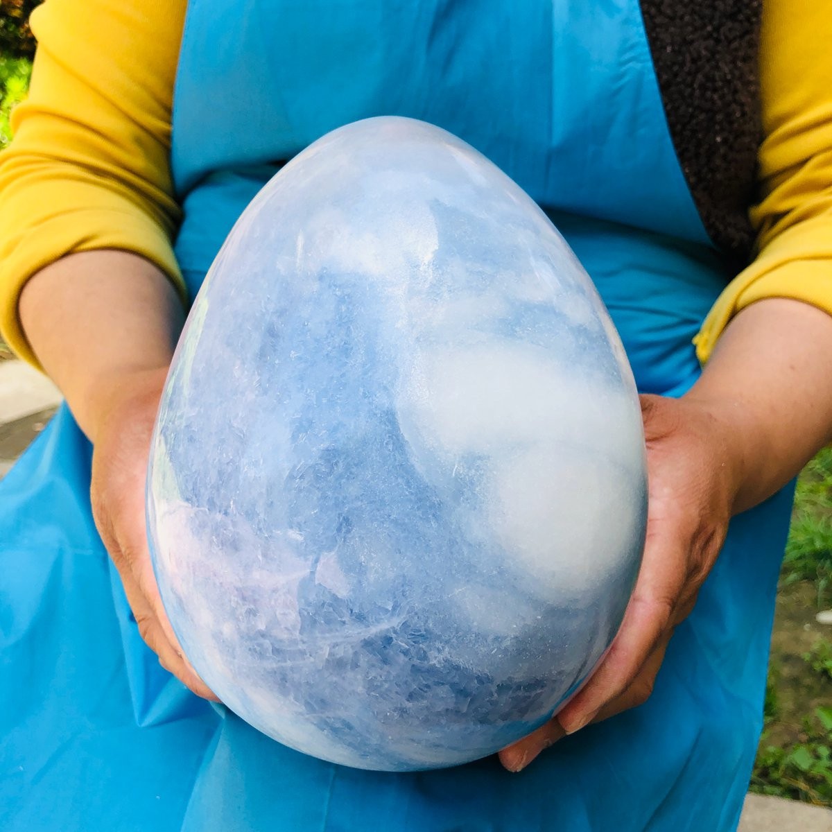 11.5LB Natural Beautiful Blue Crystal Egg Crystal Mineral Specimen Healing 4764
