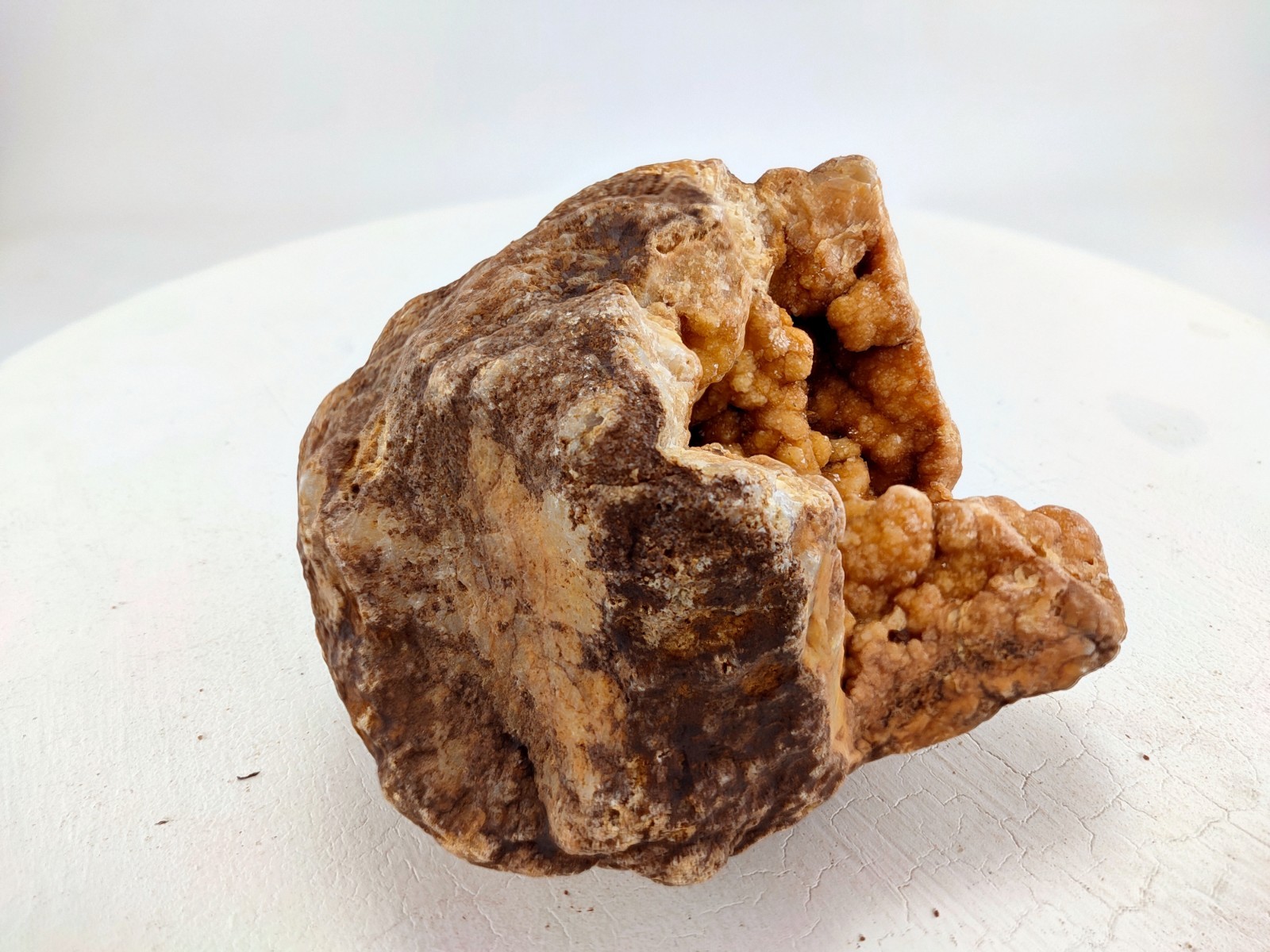 4.25″ Kentucky Geode Golden Yellow Orange Botryoidal Druzy Crystal Interior
