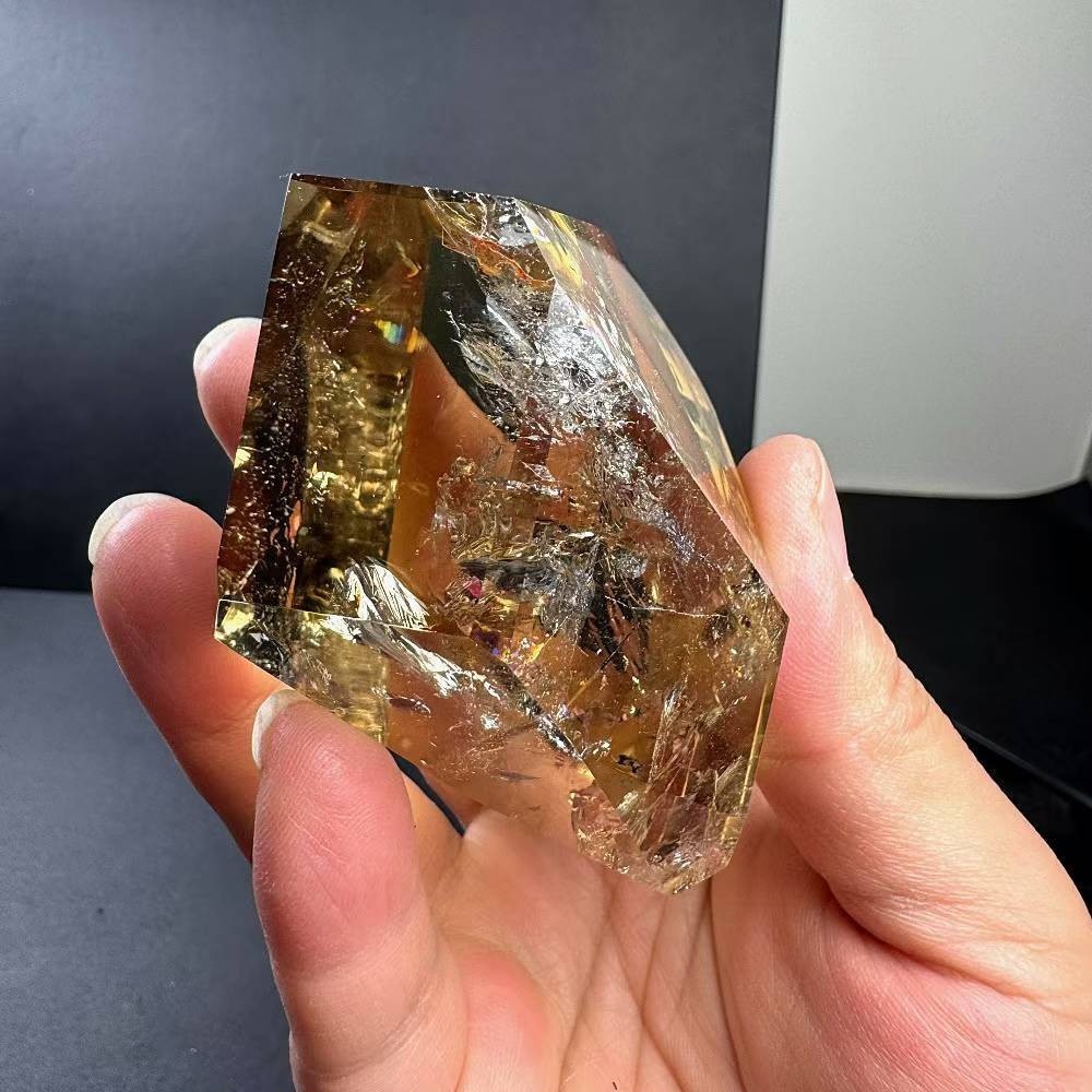 266g Natural Citrine Quartz Carved Freeform Crystal Reiki Healing Decor