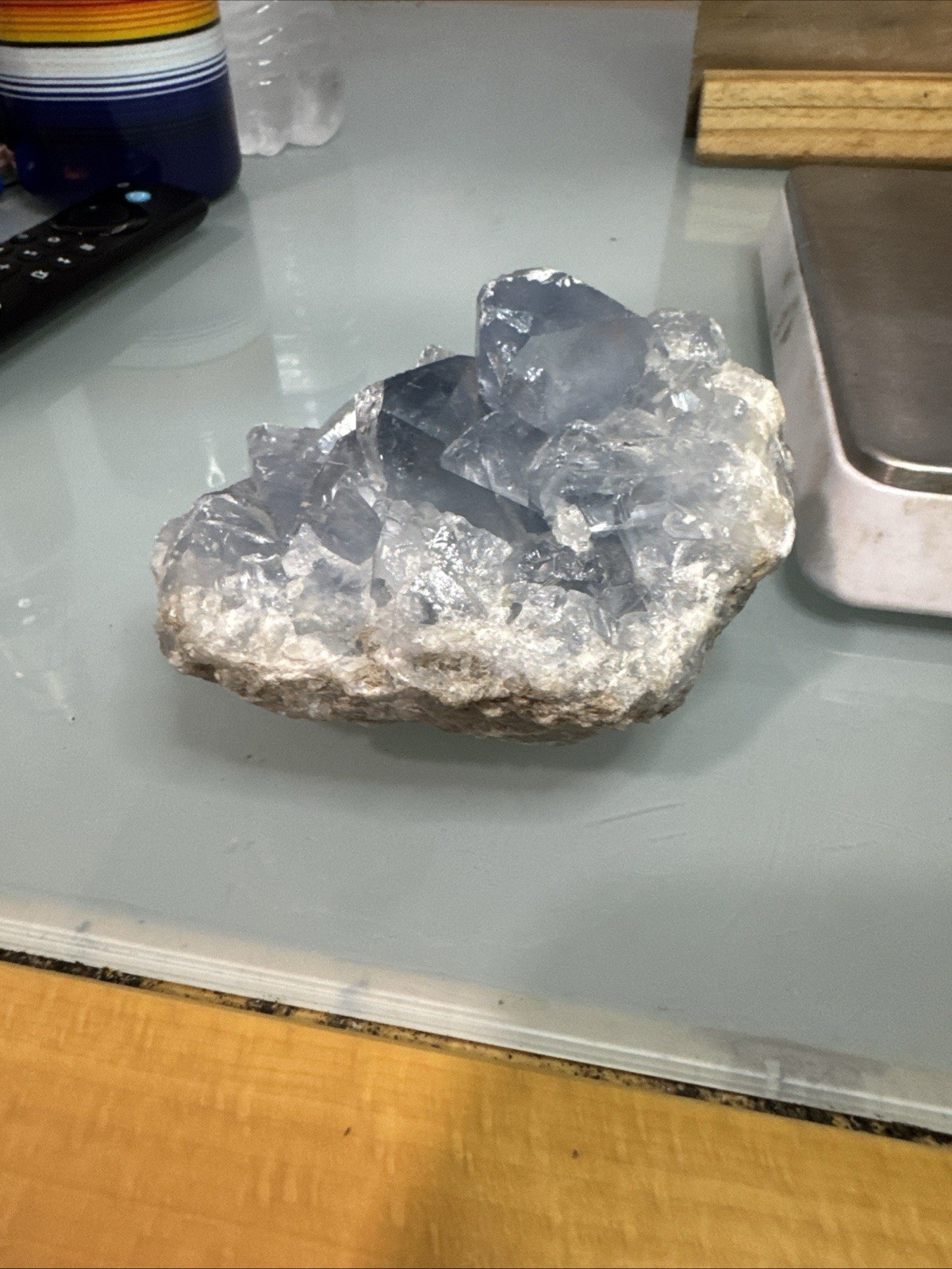 1..8 Lbs Natural Blue Celestite Geode Quartz Crystal Mineral Specimen Healing