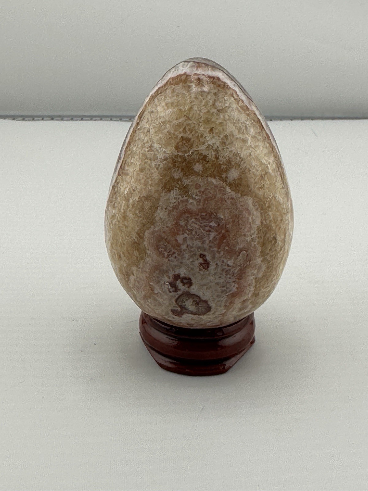 Stunning Banded Agate Onyx Egg Crystal Formations W/ Stand 2.5″ Cream Browns