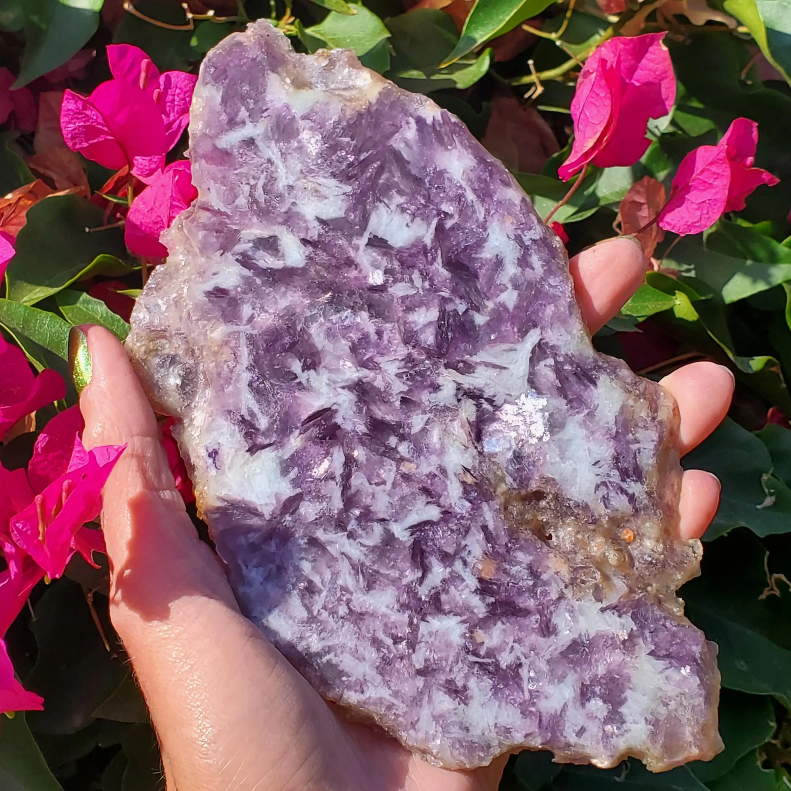 Raw Mica Lilac Pink Purple Flashy Sparkly Polished Display Slab 197 grams