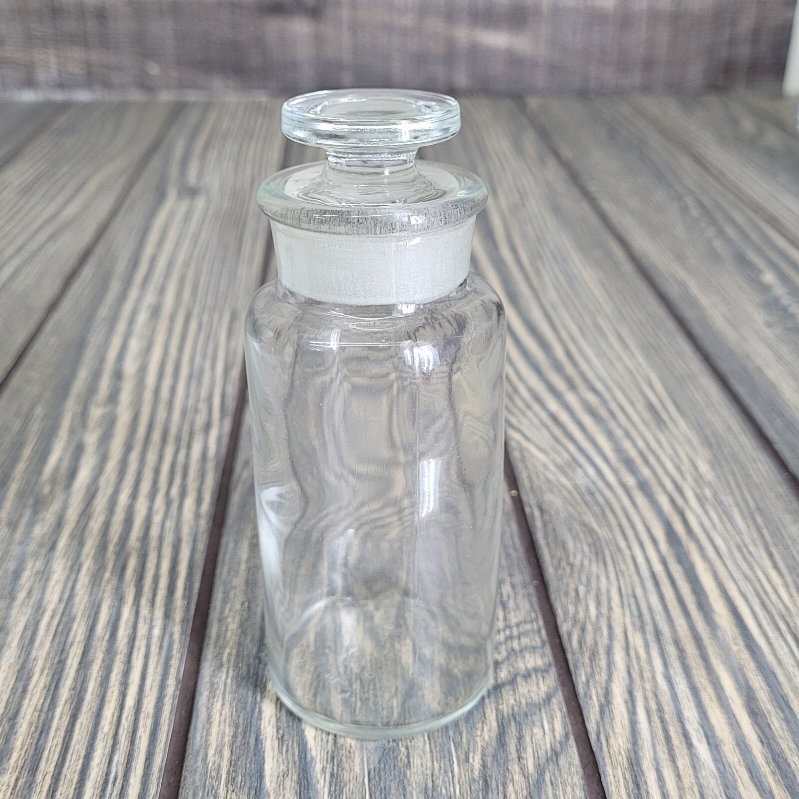 8oz Mixed Crystals in Vintage Chemist Apothecary TCW Glass Jar Small Tumbles EUC