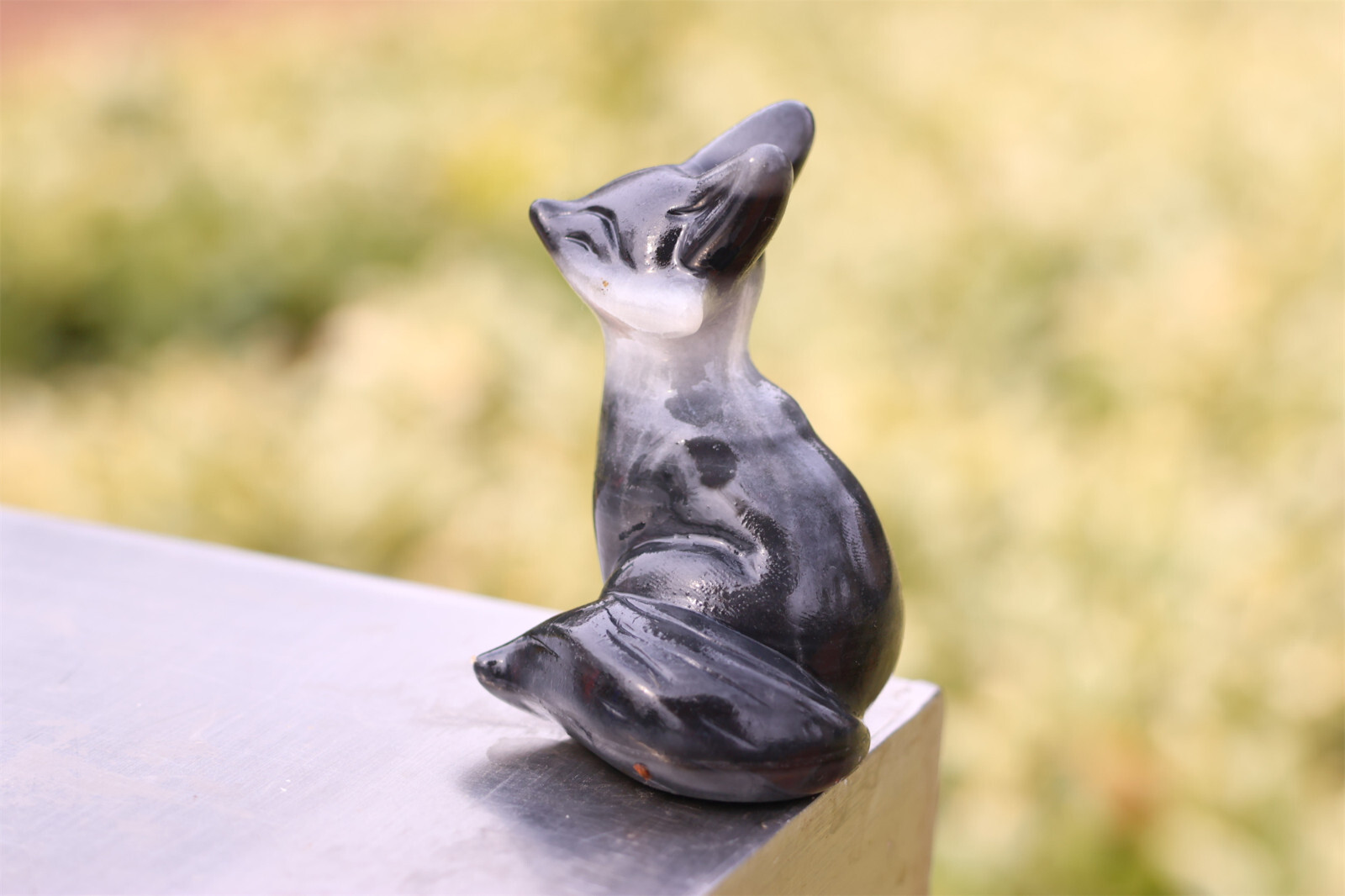 Natural Tai Chi Stone Quartz Crystal Carved Fox Polished Reiki Healing 1pc