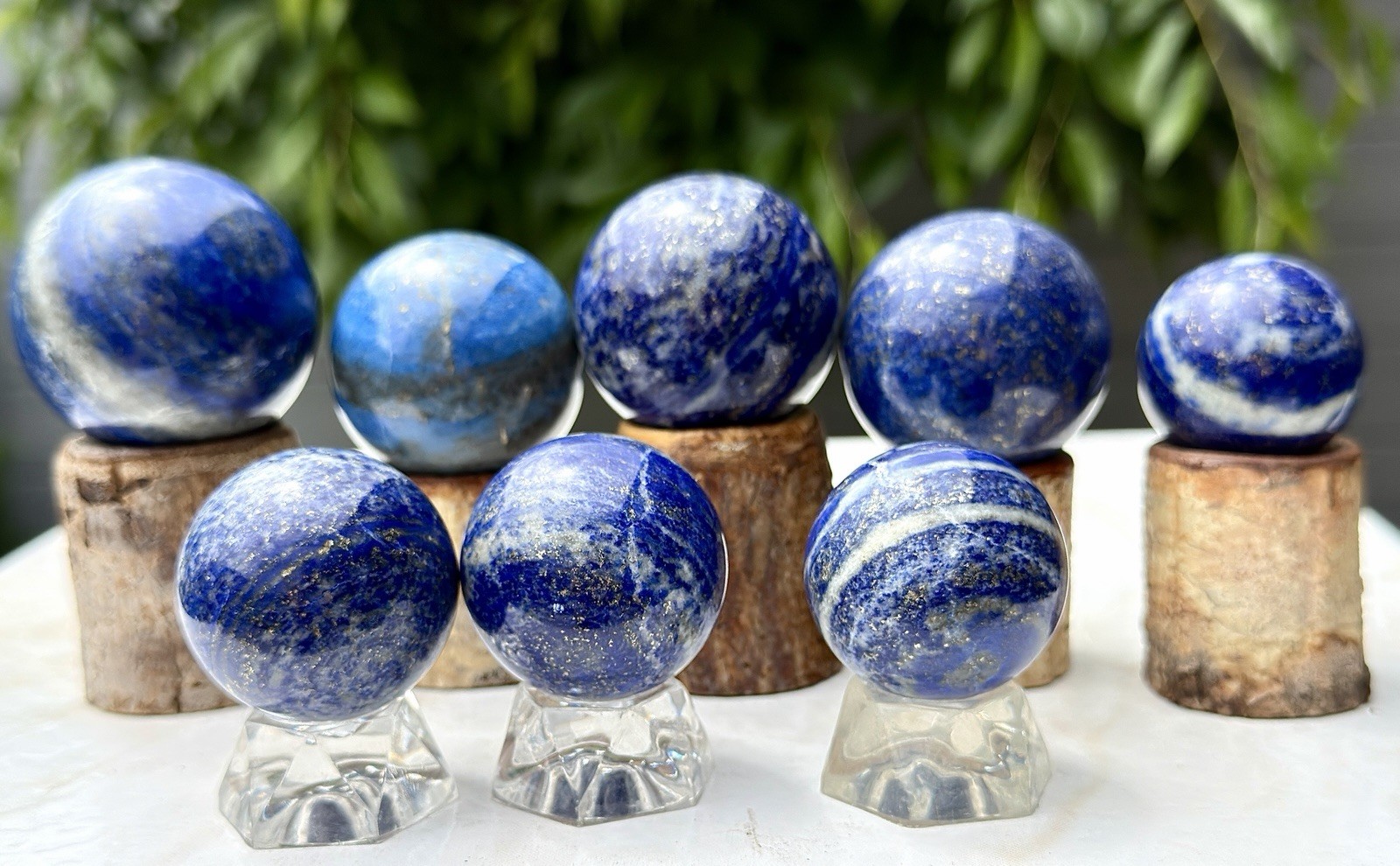 Wholesale Lot 8 pcs Natural Lapis Lazuli Sphere Crystal Healing Energy