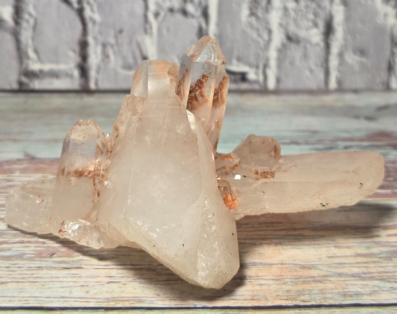 3 Piece Natural Quartz Crystal Specimen Lot Rutile Included Quartz Cluster