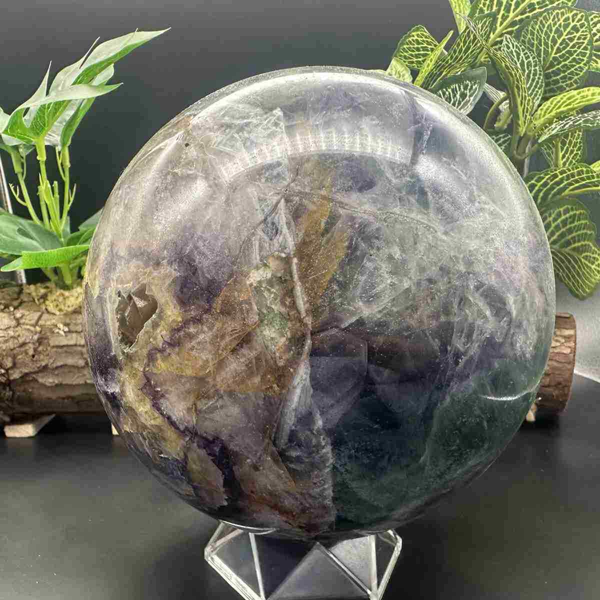 4730g Natural Fluorite Quartz Sphere Crystal Energy Ball Reiki Healing Gem