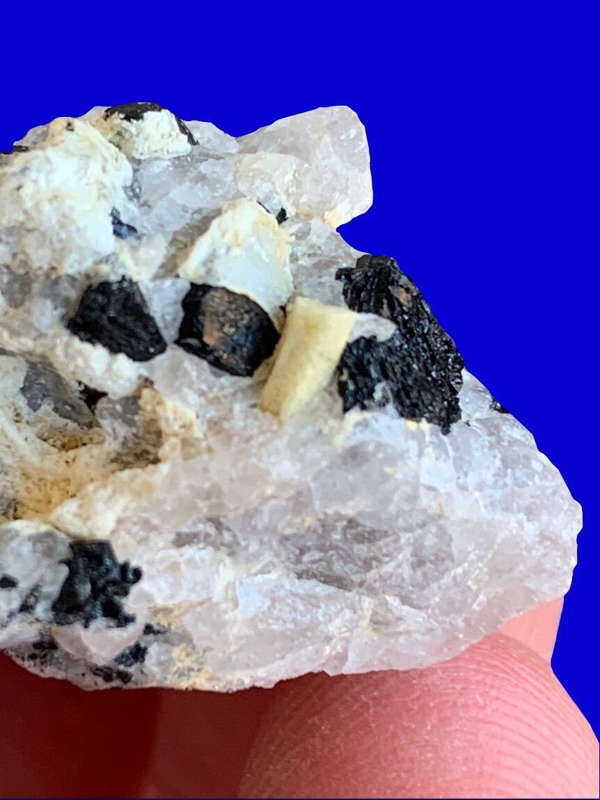 Golden Beryl (Heliodor)/Black Tourmaline. Crystals Gemstones Rocks Minerals