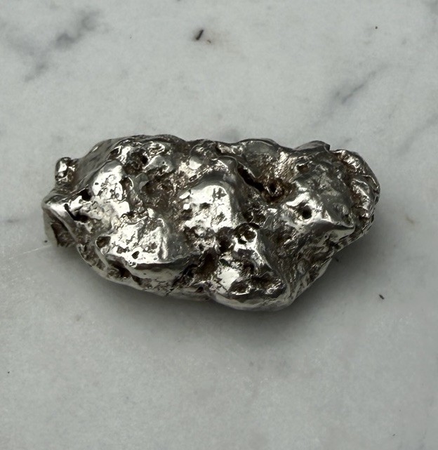 35.7 G. Seller Made Sculpted .900 Fine Silver Nugget Native Silver Replica 1 OZT