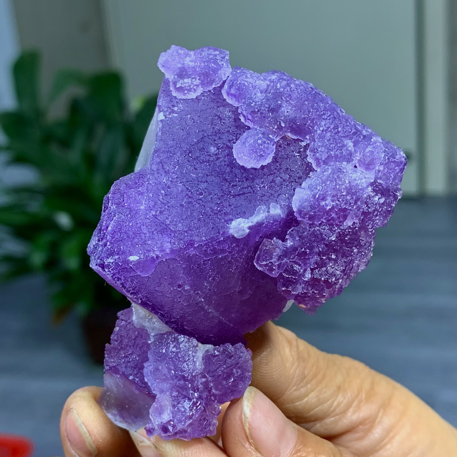 129G Rare transparent purple cubic fluorite mineral crystal sample/China