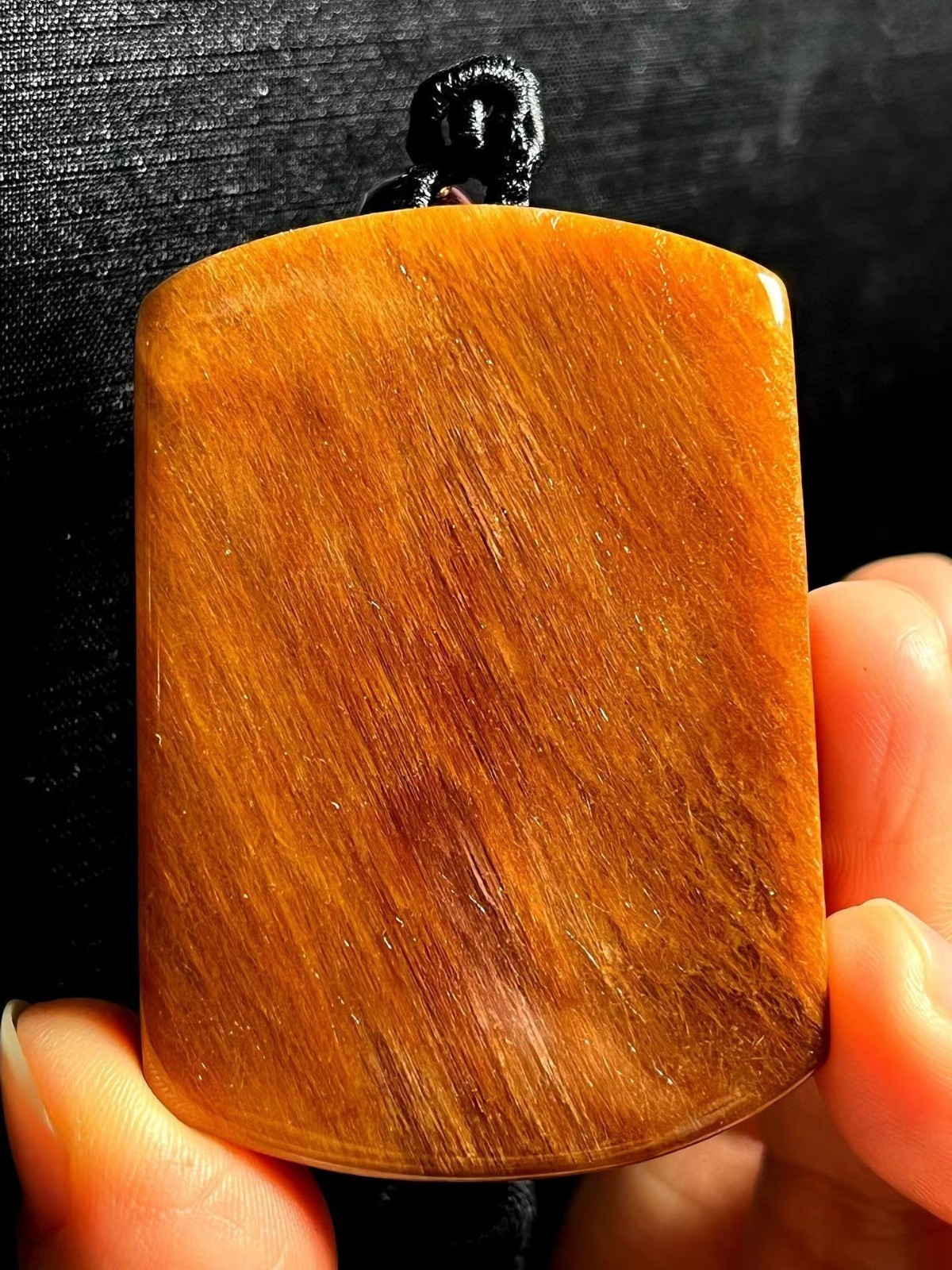 54*38*11mm A++ Natural Gold Rutilated Quartz Titanium Crystal Pendant 1pc