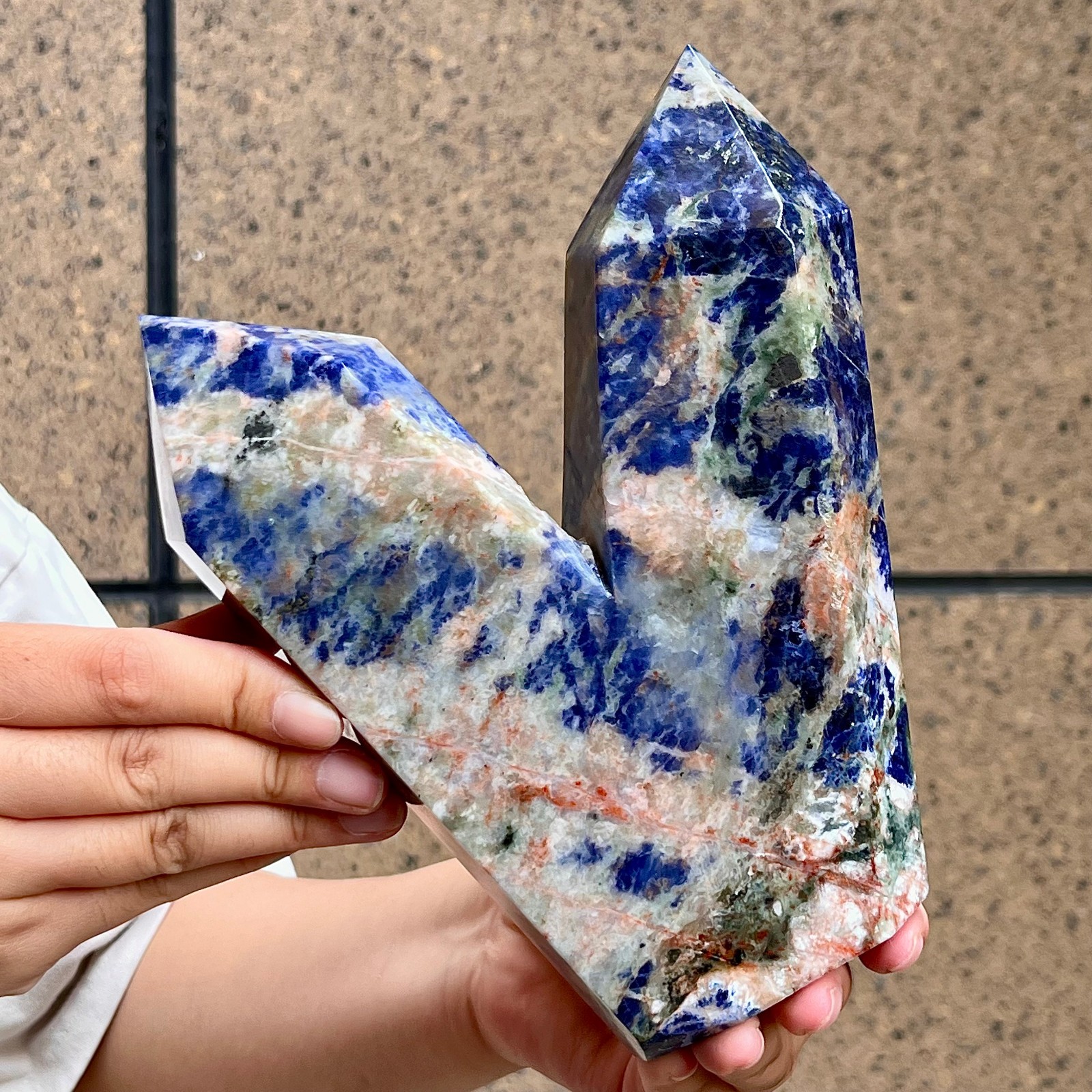 Blue Sodalite Double Terminated Point Crystal Specimen Mineral Display 3.5 lb