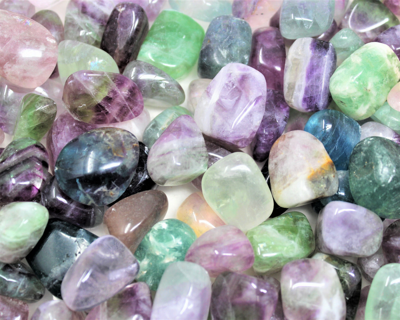 1 Medium Fluorite Tumbled Stone (Crystal Healing, Gemstone, Rainbow Fluorite)