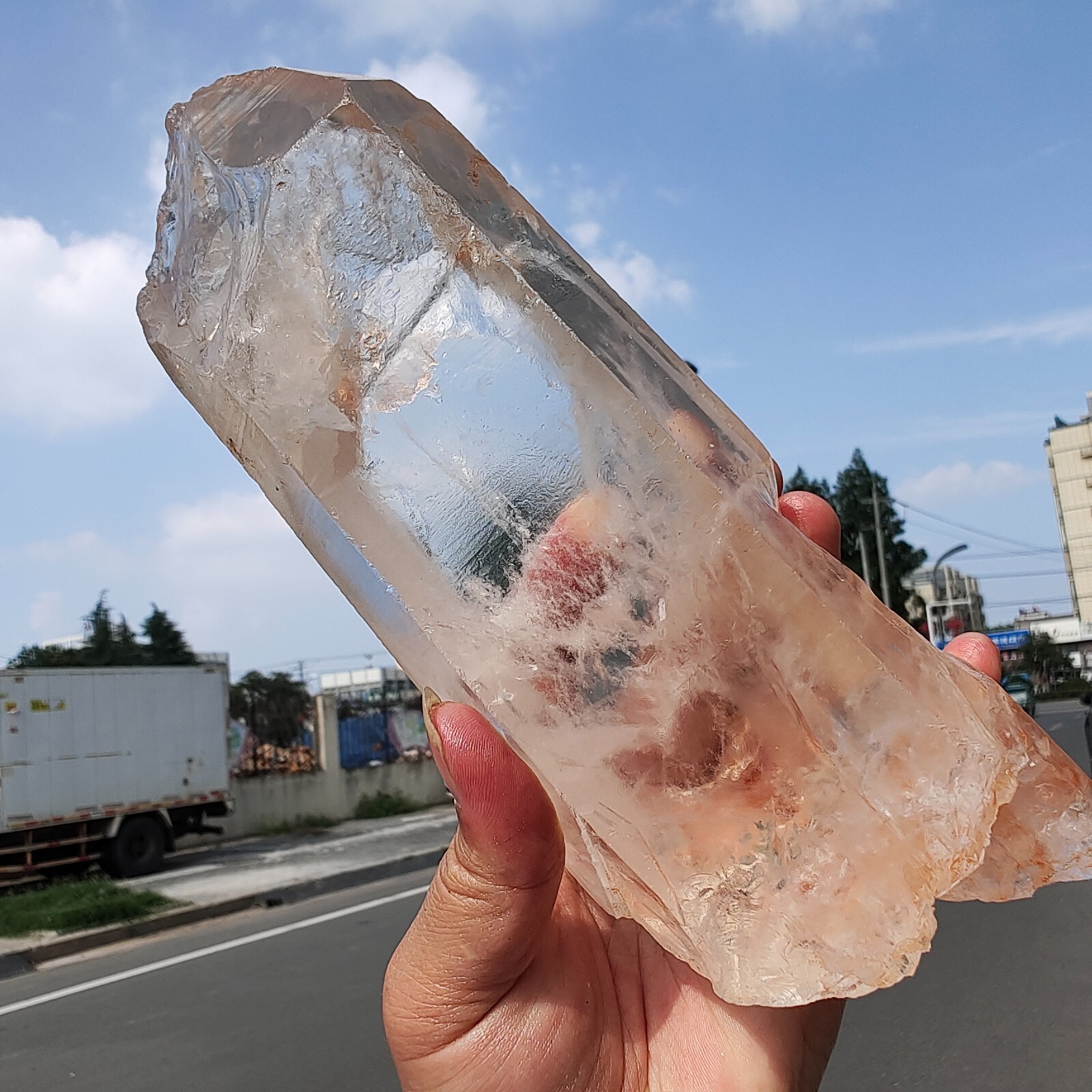 2.71LB Bright LEMURIAN Healer Quartz Crystal RECORD KEEPER Dazzling X889