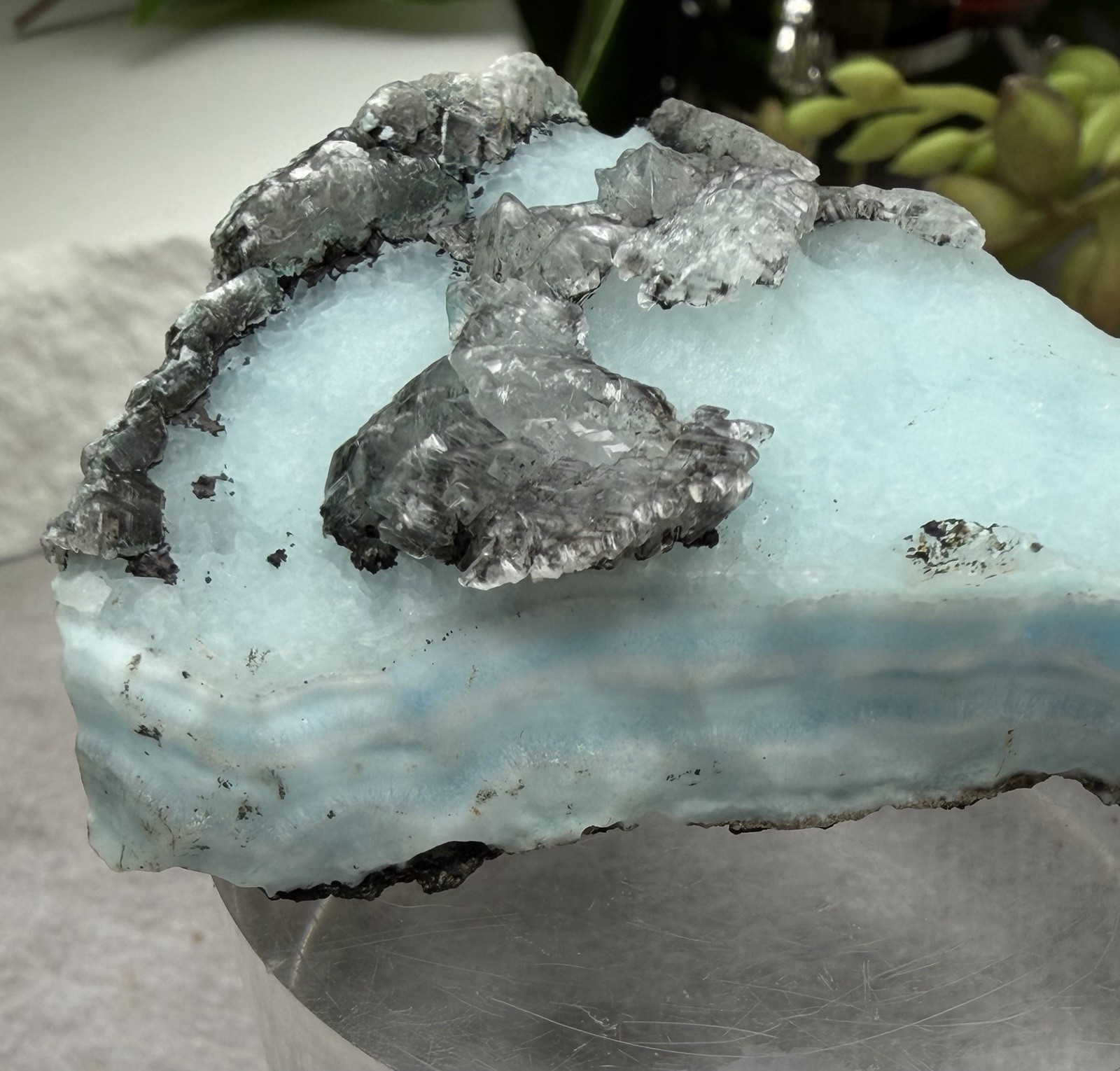 Crystal 43g Hemimorphite With Selenite Specimen Mineral Raw
