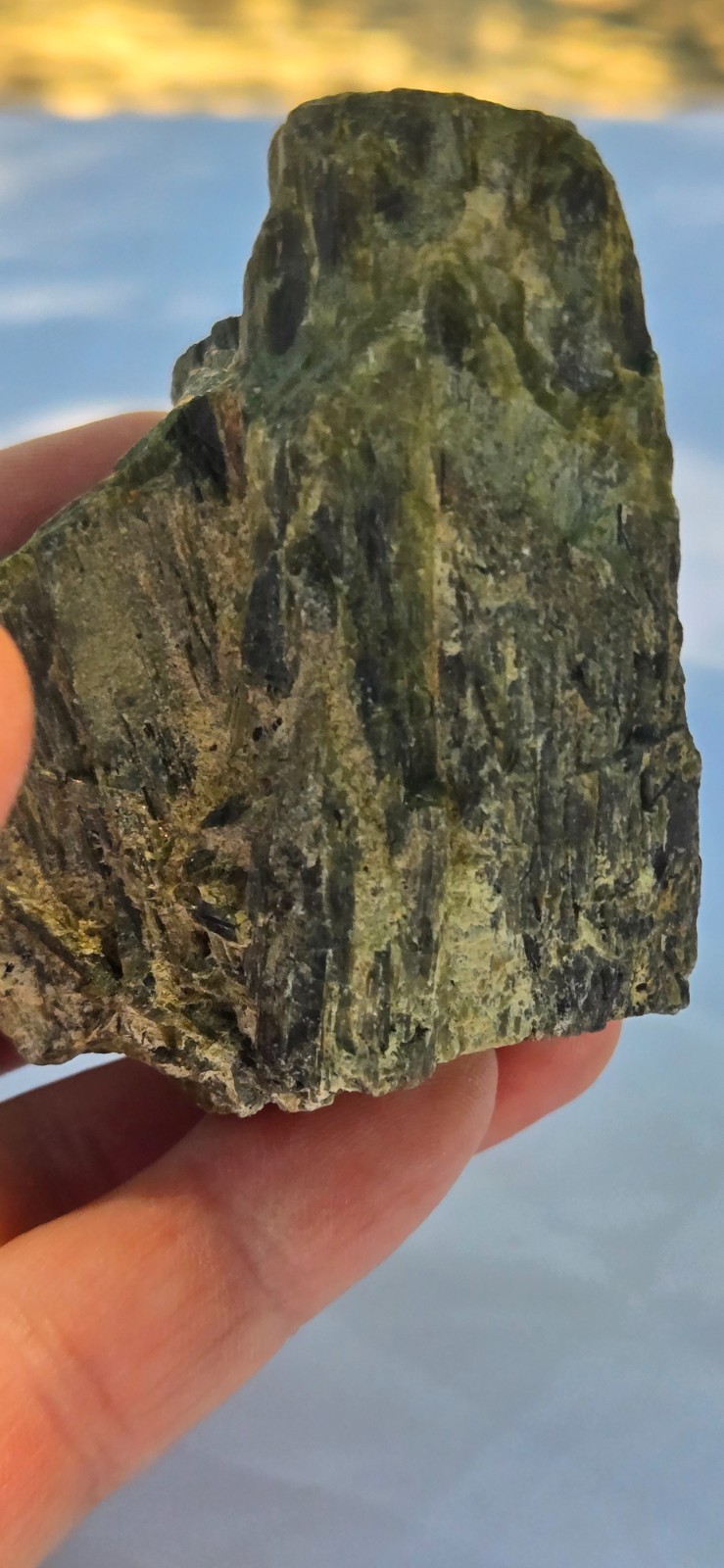 Beautiful Raw All Natural Green Epidote Crystal Stone Cabinet Specimen 6.2 Ozs