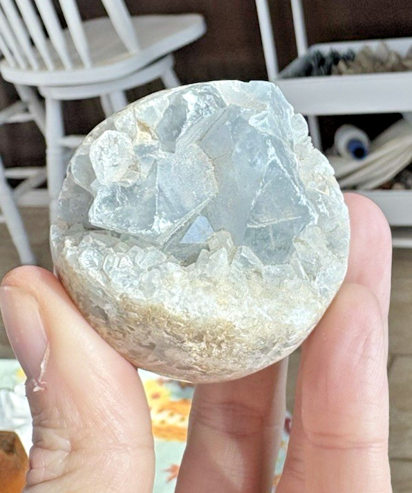 BLUE CELESTITE FREEFORM 1.84 INCHES/ 163.6 GRAMS