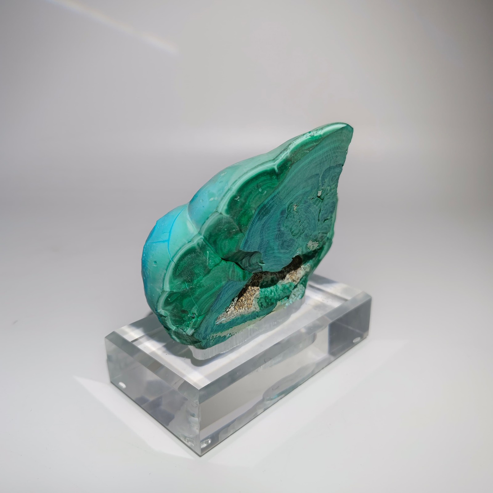 1.65LB Top Rare Natural silicon malachite Mineral Specimen + Stand