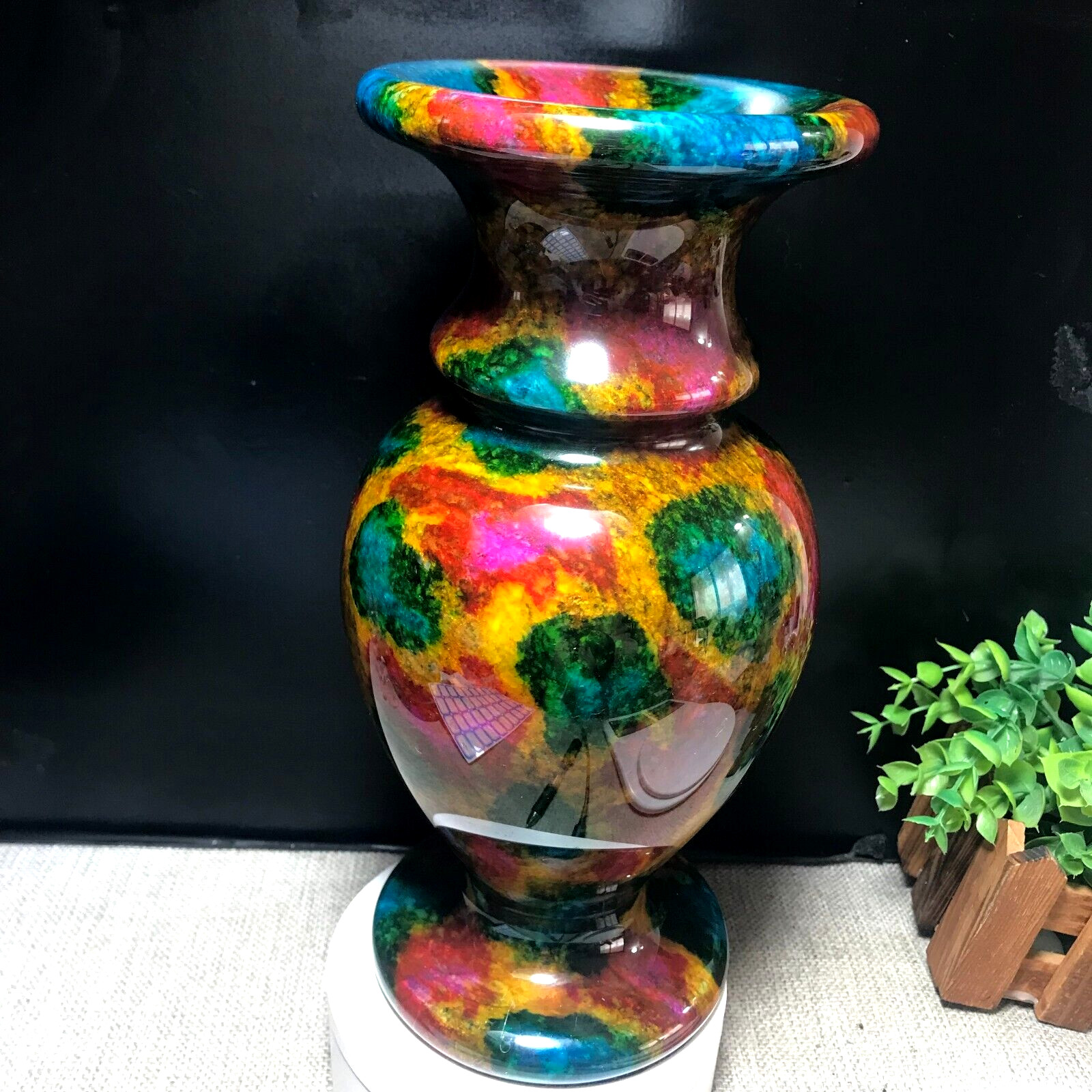 1PCS 3.2kg “Seven Colors Jade” Crystal Quartz Vase Specimen Collection