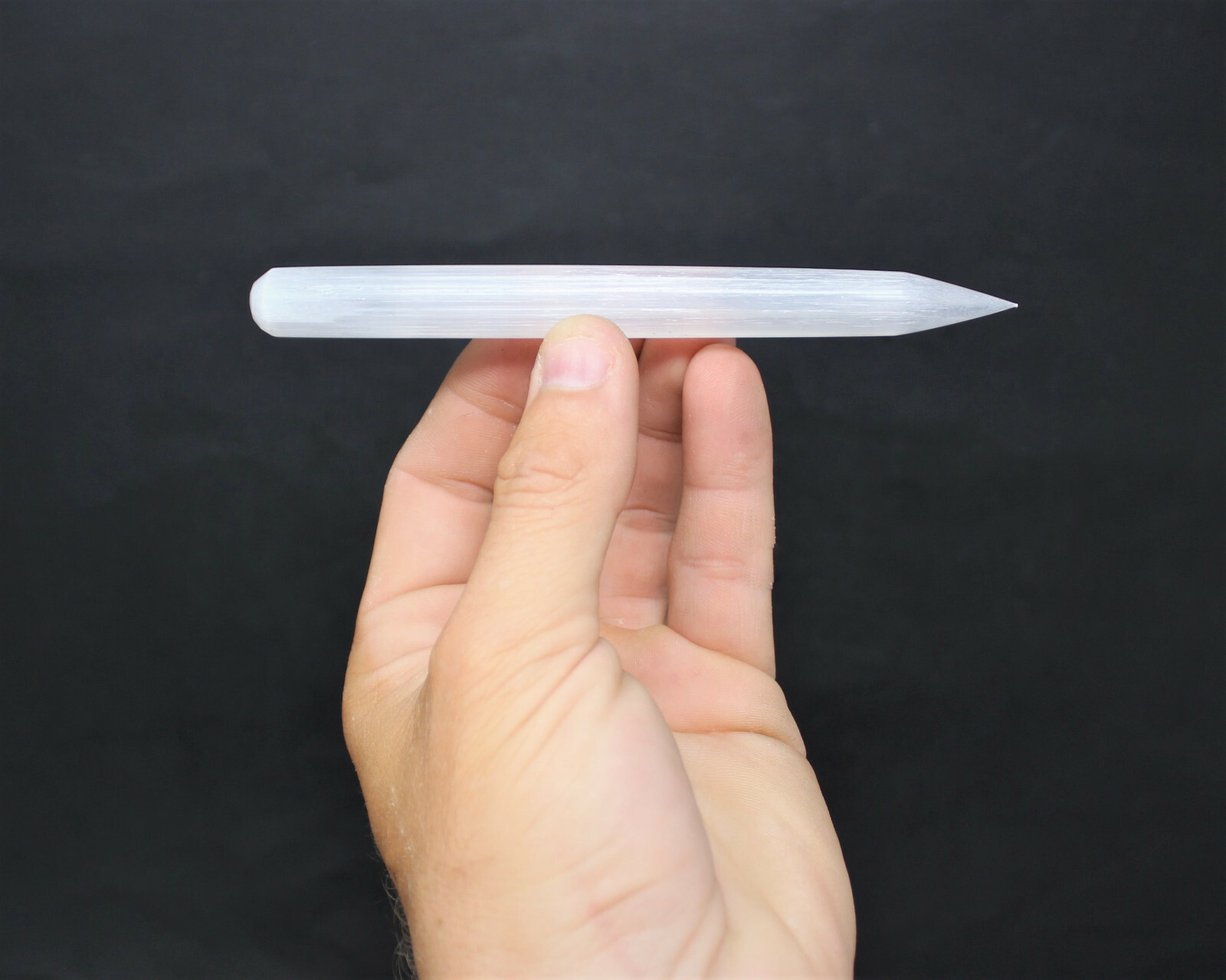 White Selenite Wand 6″ (Selenite Pencil, Crystal Healing, Polished Selenite)