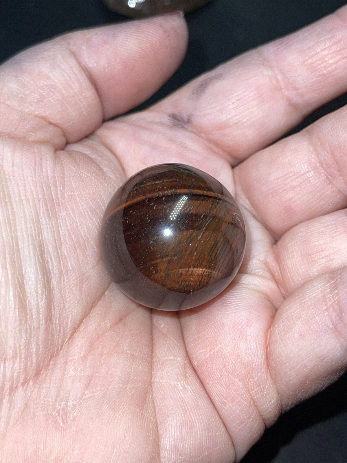 Red Tiger’s Eye Crystal Sphere Orb Ball Marble 27.1mm