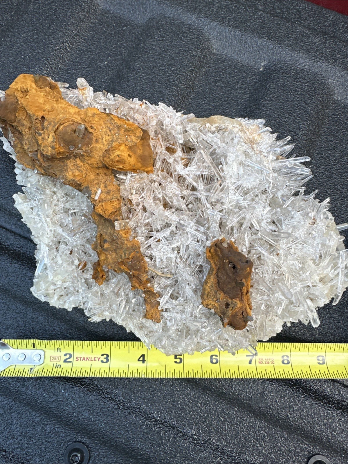 Large Natural Crystal Mineral Specimen Quartz/Aragonite on Iron Matrix 10” 6lb +