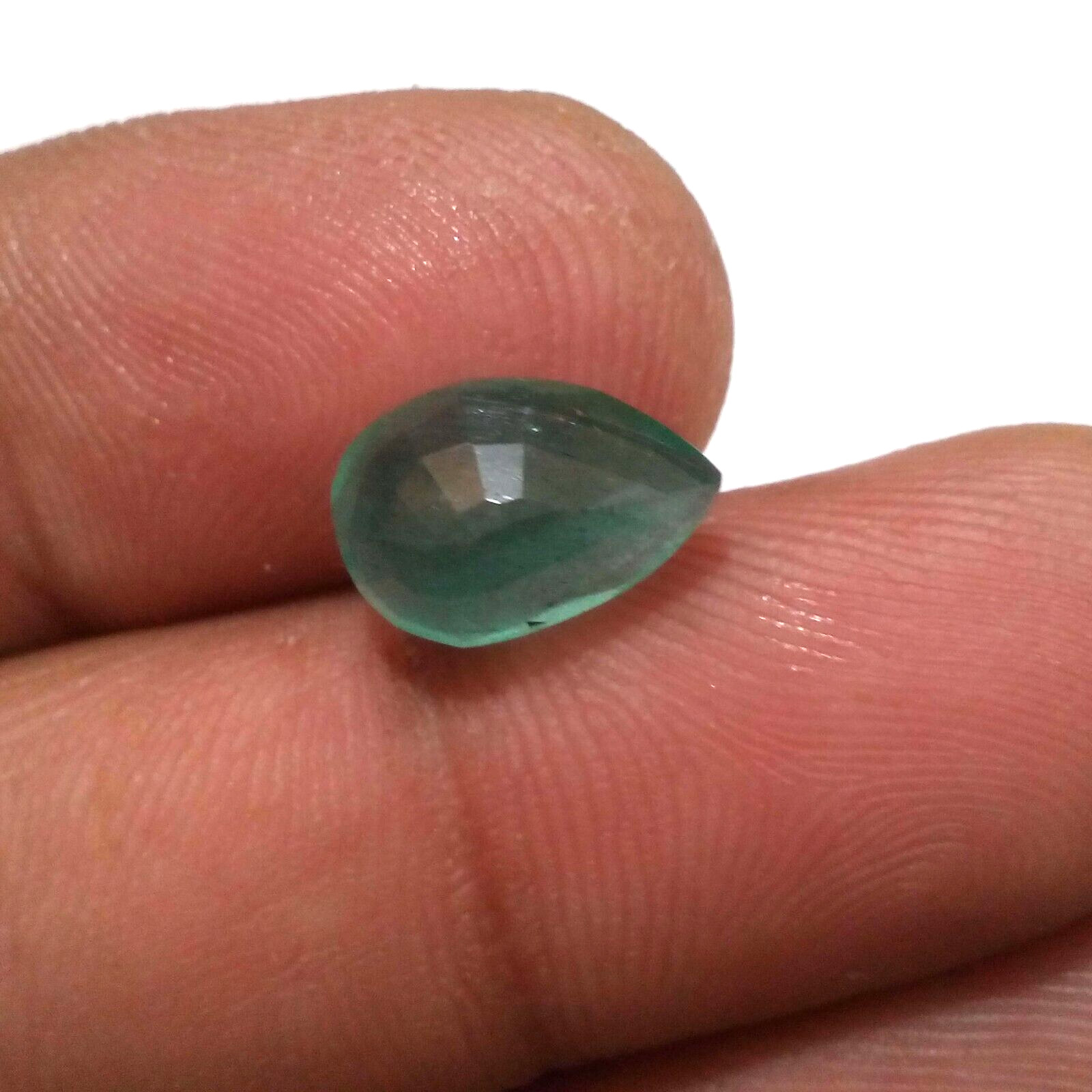 Exquisitely Zambian Emerald Faceted Pear 3.65 Crt Green Ravishing Loose Gemstone