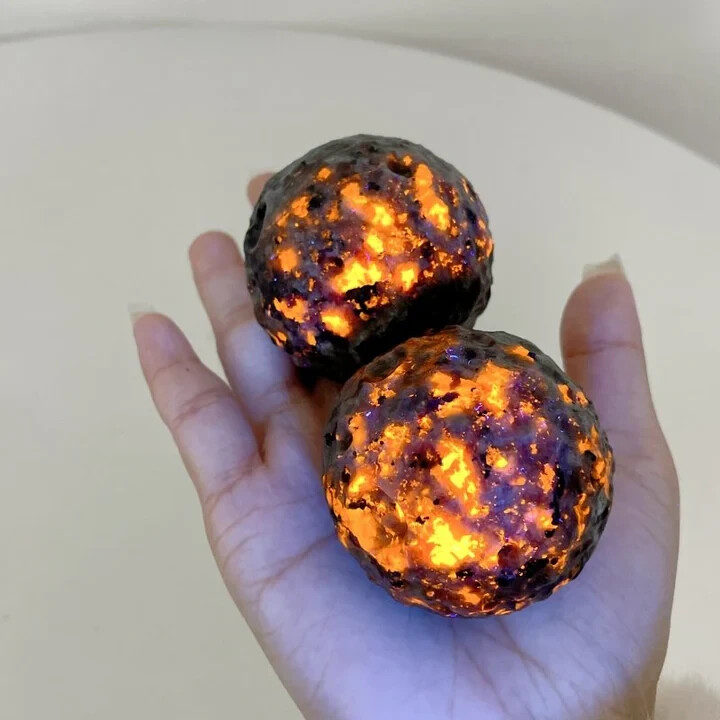 Natural Yooperlite Moon Sphere Crystal 50mm+ UV Reactive Gem Mineral Healing