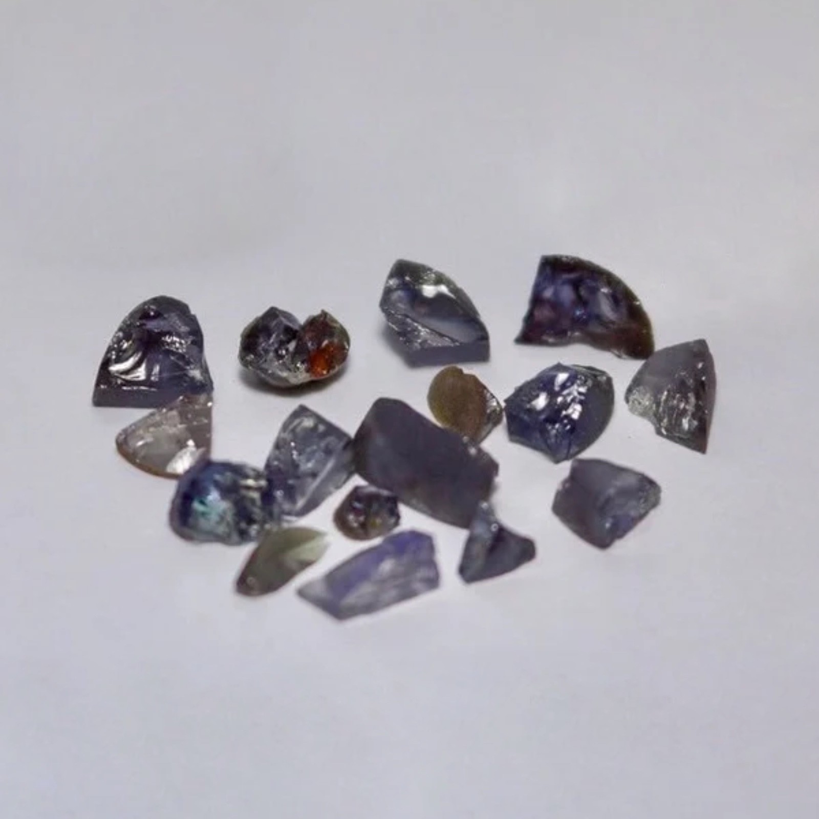 Lab grown alexandrite, color changing mineral, mineralogy sample, rough gemstone