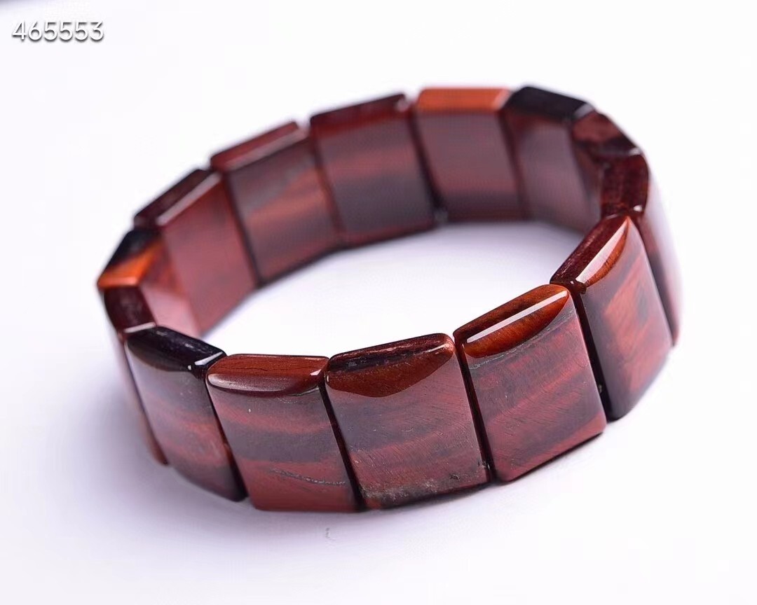 Genuine Natural Red Tiger Eye Gemstone Rectangle Beads Bracelet 15x20mm AAAA