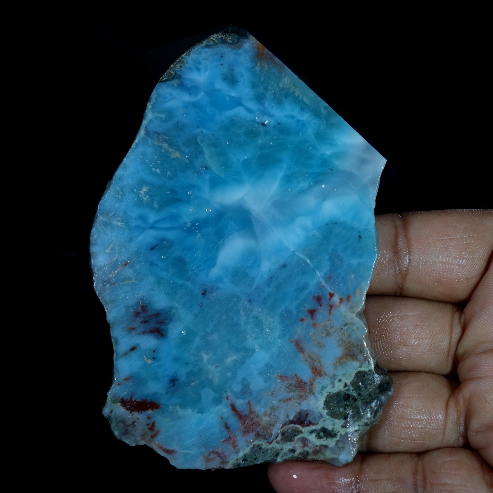 Spiritual Healing Larimar Natural Authentic Slab Rough Blue Gem Stone 428.90 Cts