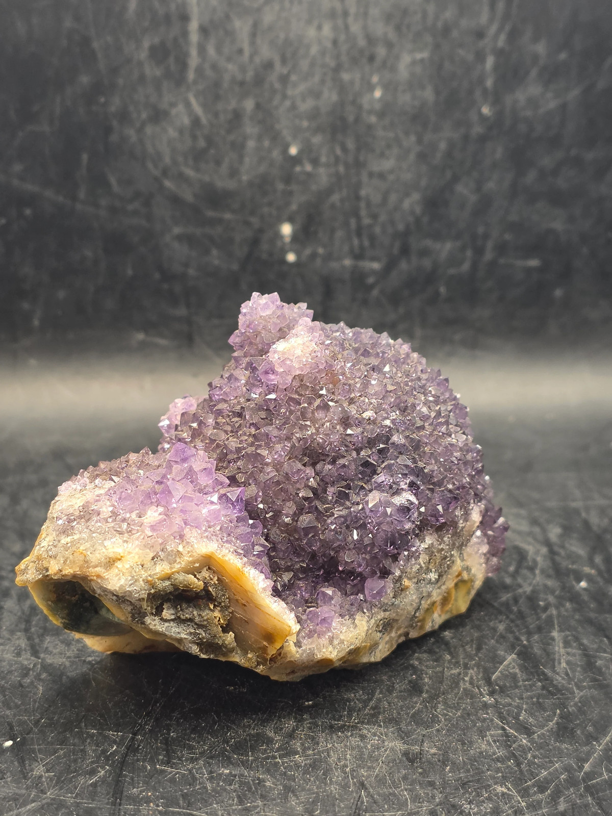 Amethyst special formation cluster! 9 ounces, 3.5 by 2 inches