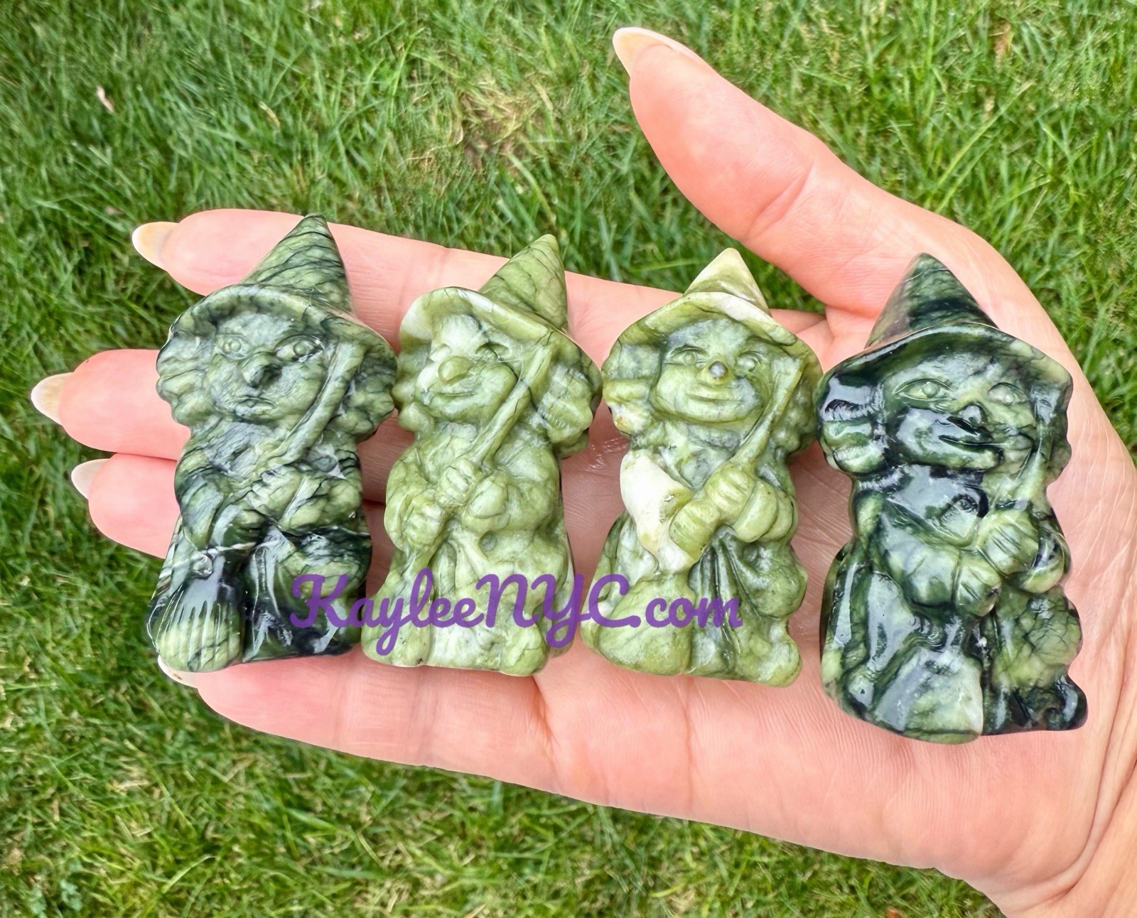 Wholesale Lot 6 PCs Nephrite Jade Witch Crystals Healing Energy 6cm
