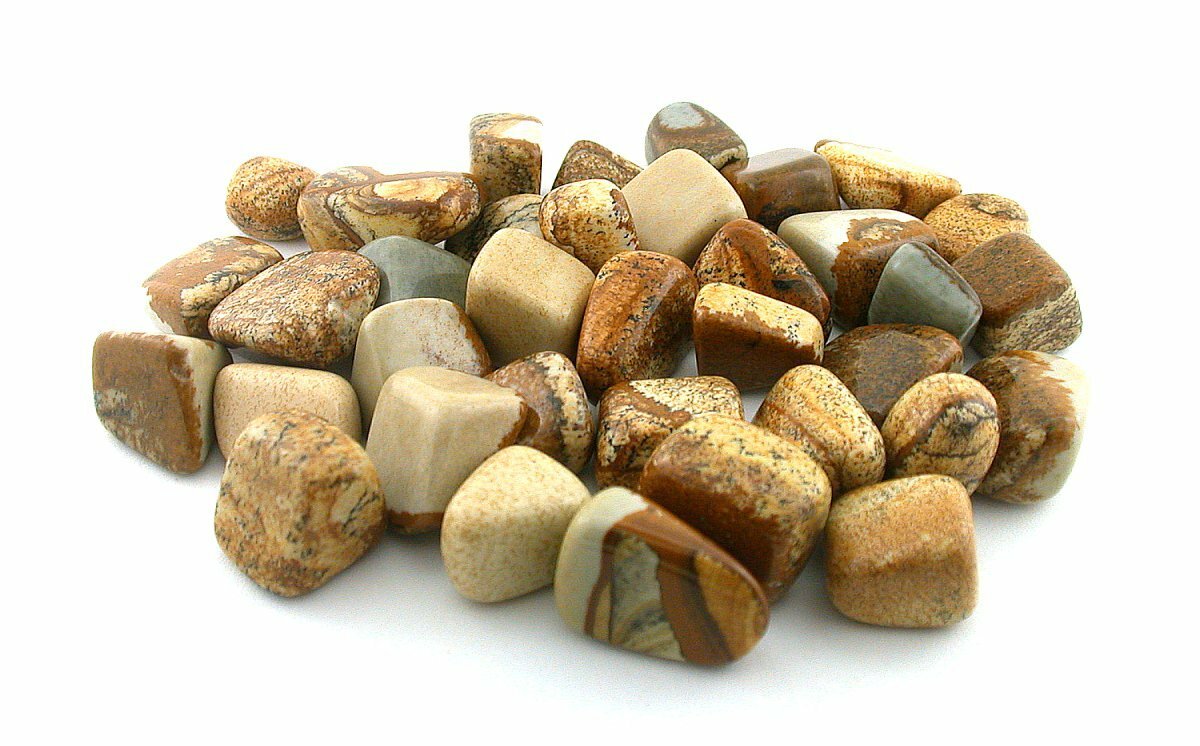 1/2 Pound Picture Jasper Tumble Polish Polished 3/5 To 9/10 Inch Gemstone T19