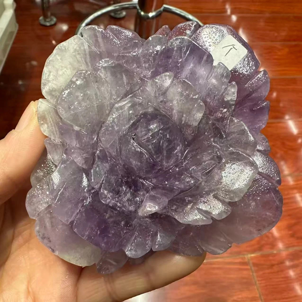 1pc Natural Amethyst Quartz Carved Crystal Flower Skull Reiki Healing Decor Gift