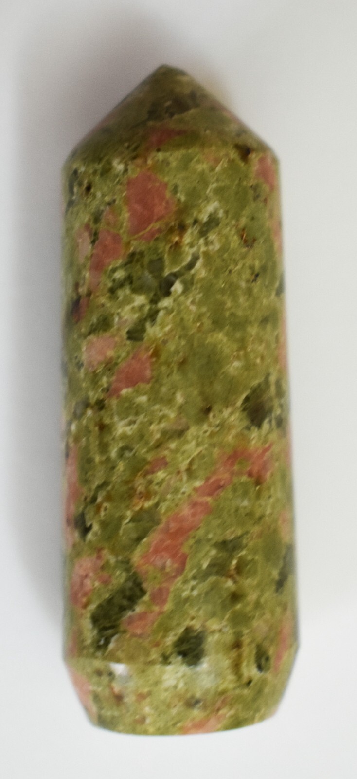 Unakite Tower Natural Green Pink North Carolina USA Olivine Crystals Hand Craved