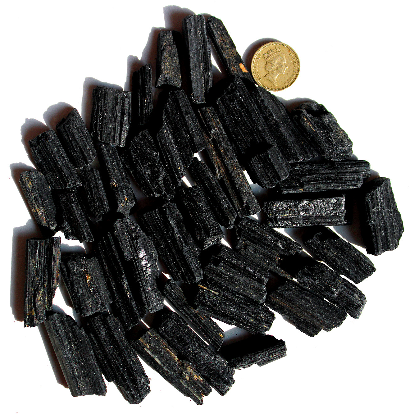 10 Pcs Natural Black Tourmaline Raw Crystal Points Healing Mineral Specimen