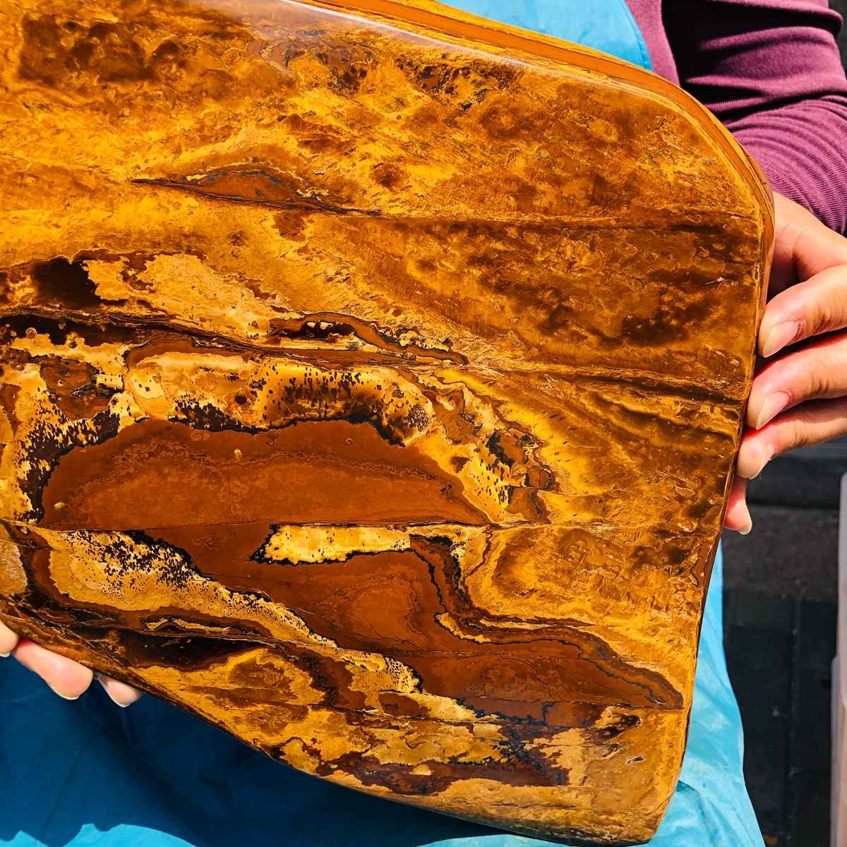5480G Large Natural Tiger’s Eye Quartz Crystal Rough Mineral Specimen MH5324