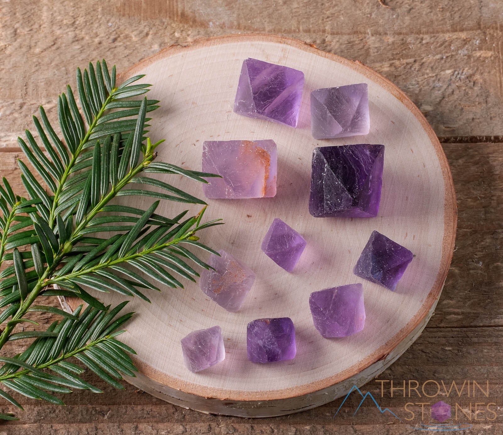 Purple FLUORITE Raw Crystal Octahedrons – Sacred Geometry, Metaphysical, E0623