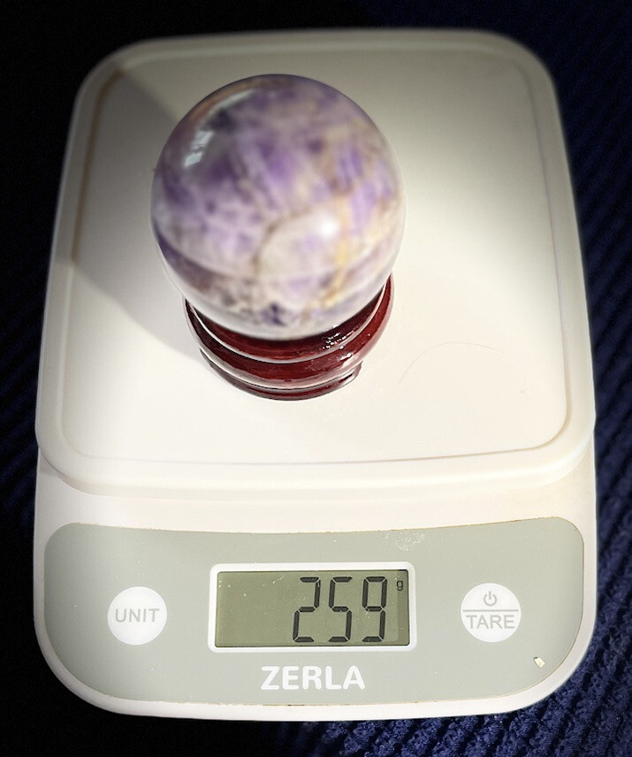 Natural Dream Amethyst spheres approx. 2.25 Inches 258g With Purple banding