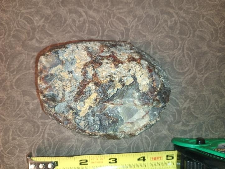 Beautiful Agate slice blue-gray and orange-brown