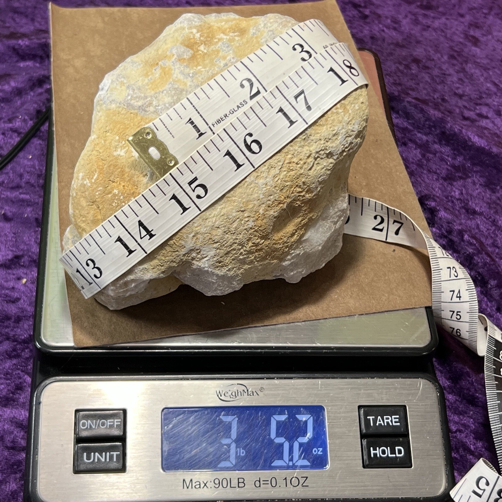 Unopened Geode 5-1/2″ Uncut Crystal Quartz Chalcedony 3.5Lb Solid Natural Large