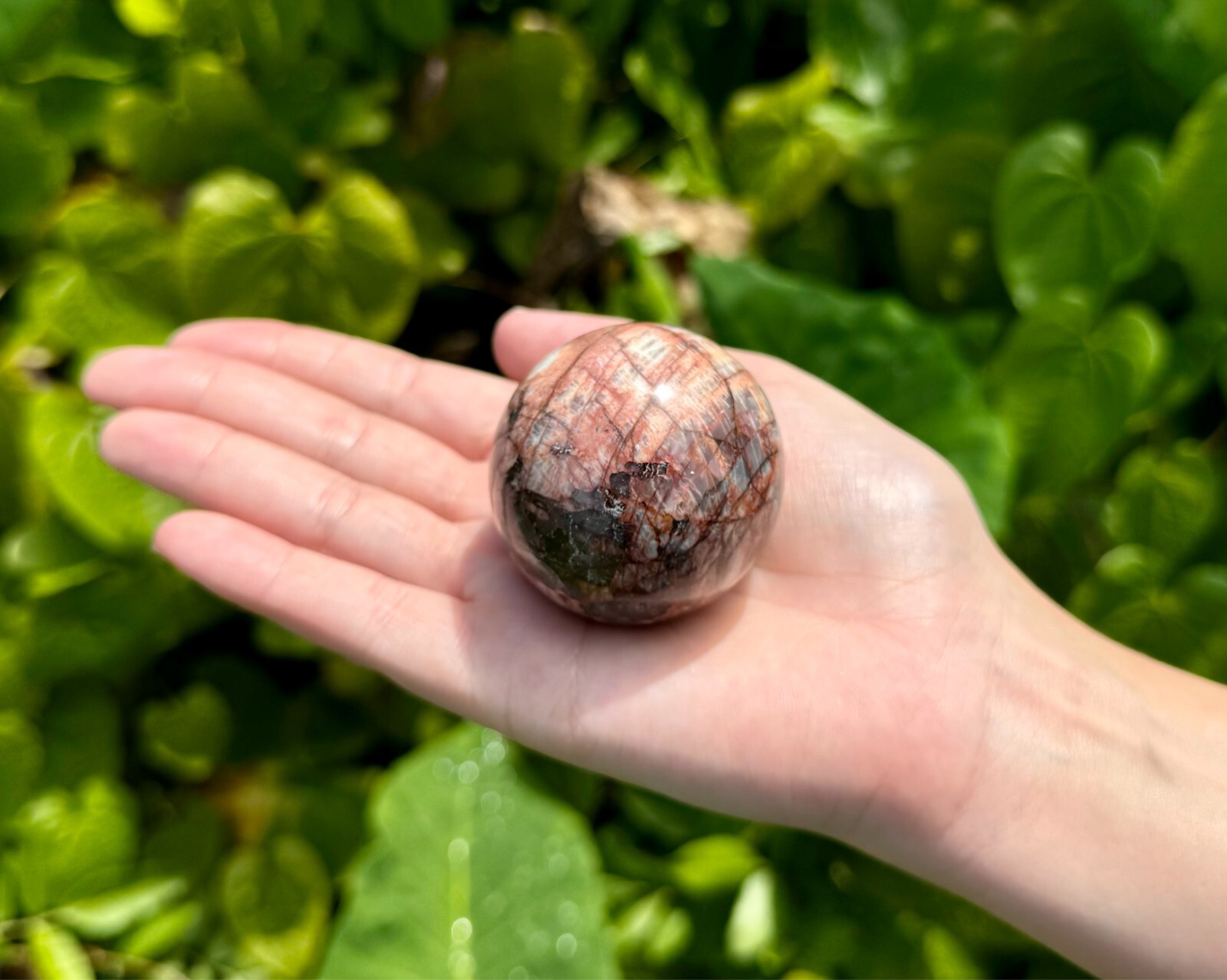 Red Moonstone Crystal Sphere LARGE 1.75 – 2″ Sphere (Natural Moonstone Sphere)