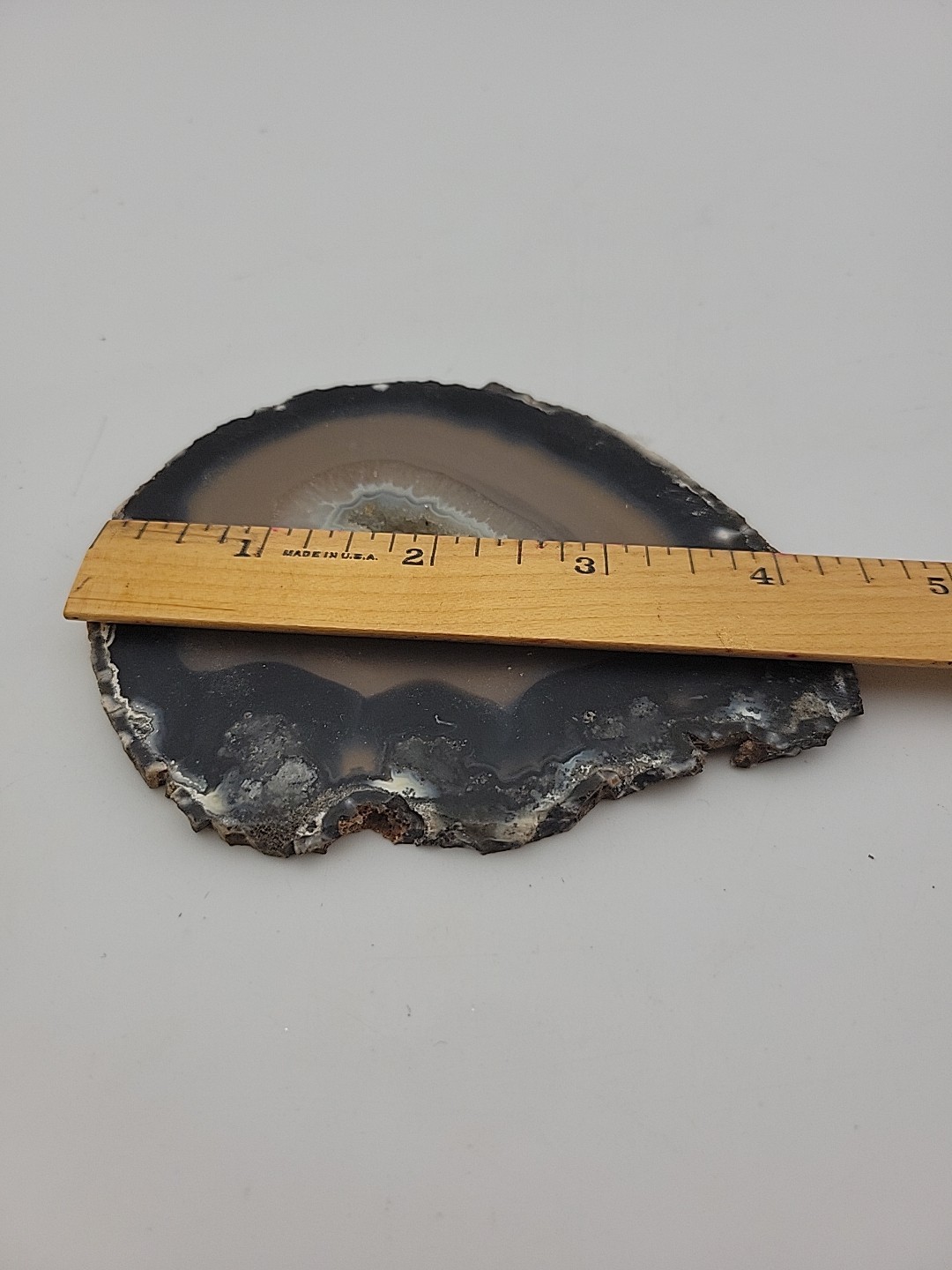 Carnelian Agate Slab Slice Geode~Quartz Center~4oz Opaque Blk Golds GORGEOUS!