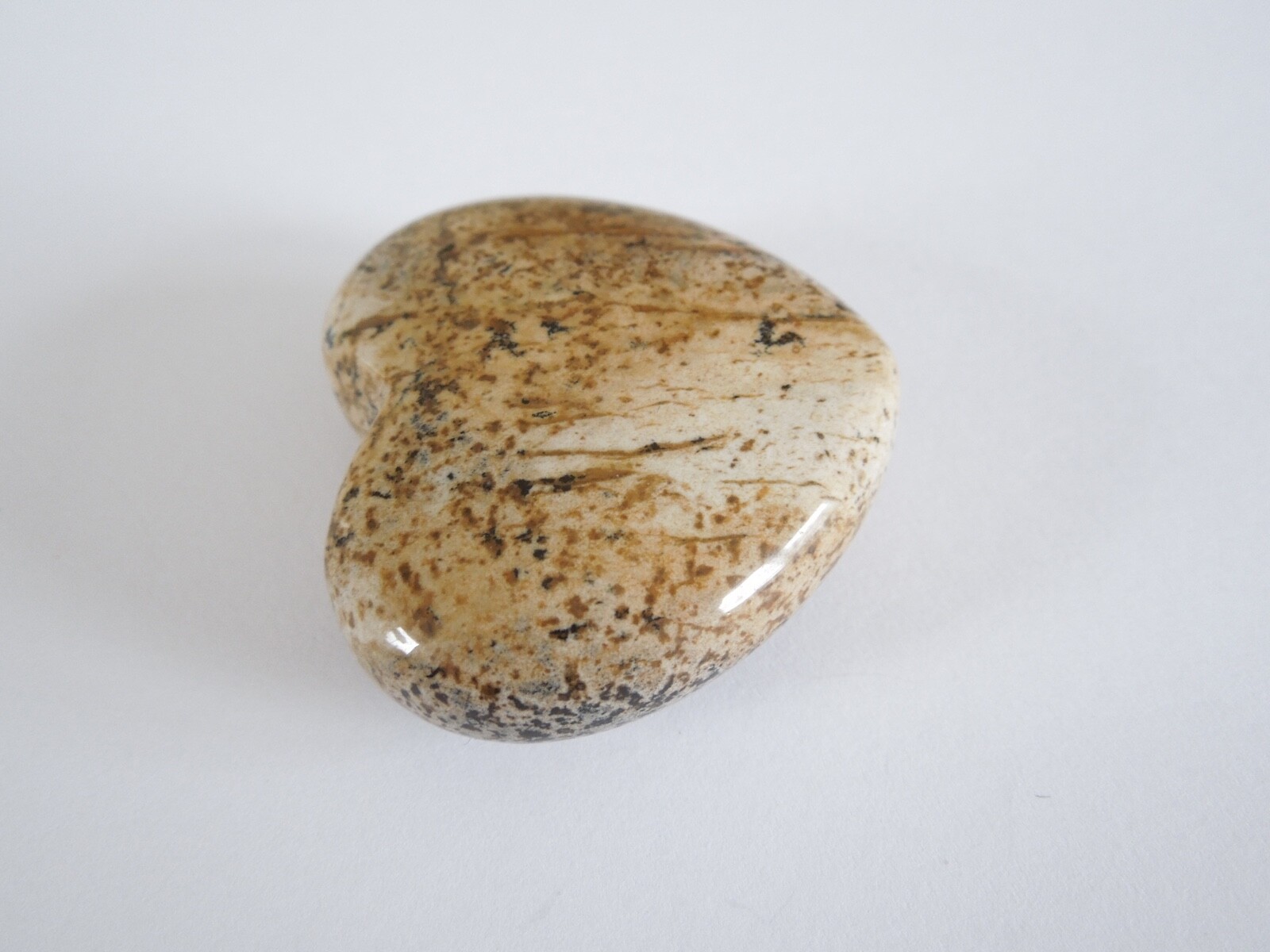 Jasper,Picture Jasper Heart Voluptuous Dekostein Without Hole 0.9oz/1 5/16×1